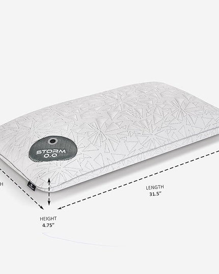 Bedgear Storm King Performance Pillow - Size 0.0 - Cooling Bed Pillow for Hot Sleepers - Medium Pillow for All Sleep Positions, Hypoallergenic, Washable & Removable Cover - 20" W x 36" L x 4.75" - LeafyLoom