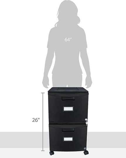 Storex 61312A01C File Cabinet, 1-Pack, Black - LeafyLoom