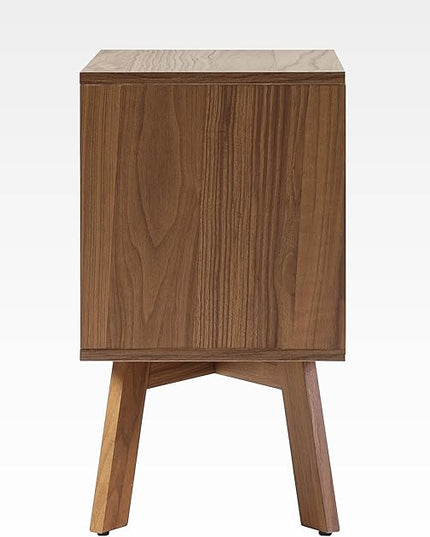 Walker Edison Mid-Century Modern 1 Nightstand Bedroom Storage Drawer and Shelf Bedside End Table, 21 Inch, Mocha - LeafyLoom