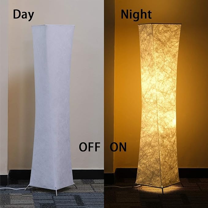 LEONC Design Floor Lamp, LEONC Standing Lamp, RGB 7 Colors Changing LED Bulbs and 10 Levels Brightness, Remote Control and Fabric Shade, Modern for Bedroom, Kids Room and Play Room - LeafyLoom