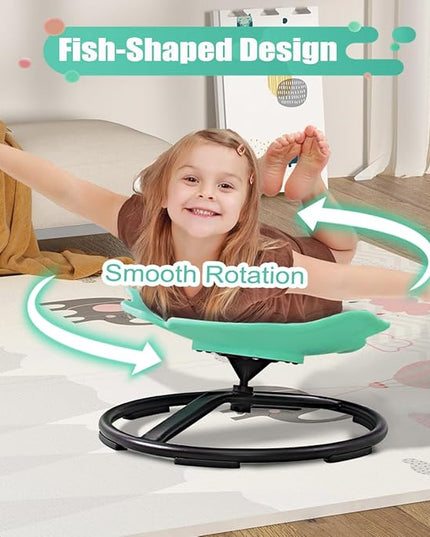 Kids Swivel Chair Sensory,Autism Chairs for Kids,Sensory Spinning Chair for Kids Autism,Toddler Coordination Sensory Products for Ages 3 Years and UP,Gifts for Kids with Autism (Green) - LeafyLoom