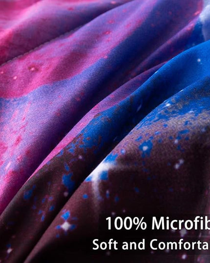 Litanika 3D Galaxy Comforter Full(79x90lnch), 3 Pieces(1 Galaxy Comforter, 2 Pillowcases), Universe Cloud Outer Space Comforter, Microfiber Bedding Set for Boys Kids - LeafyLoom