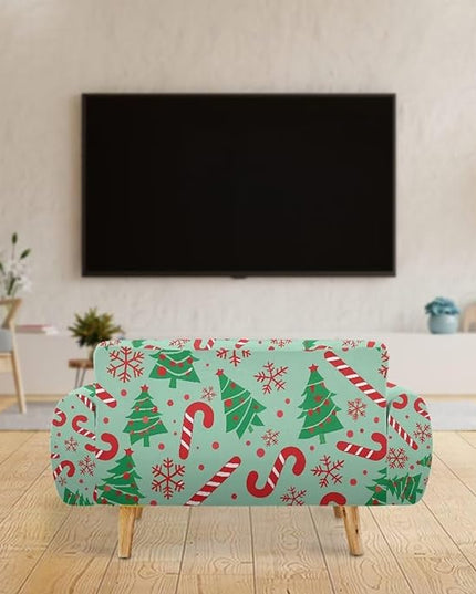 FKELYI Green Christmas Tree Sofa Slipcover Comfortable Sofa Couch Cover with Elastic Bottom Stretch Furniture Protector for Indoor L FKELYI