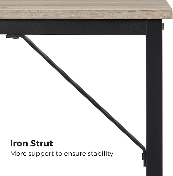 VASAGLE Computer Desk, Gaming Desk, Home Office Desk, for Small Spaces, 19.7 x 39.4 x 29.5 Inches, Industrial Style, Metal Frame, Greige and Black ULWD041B02V1 - LeafyLoom