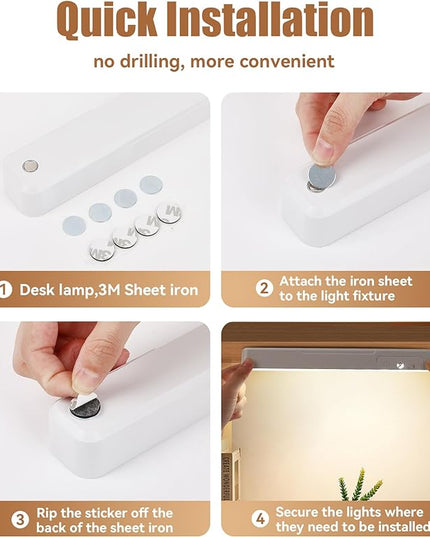 Desk Lamp Rechargeable Dimmable,LED Lights with 3 Color Modes,Touch or Remote Control,Portable,Eye-Caring for Office Home Reading Study，College Dorm Room Essentials-25cm - LeafyLoom
