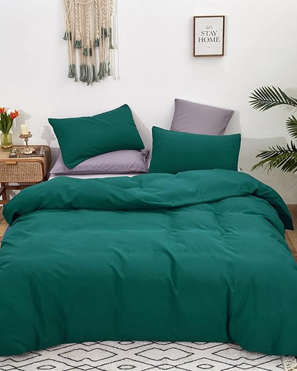 Green Comforter Set Queen Dark Green Bedding Set Soft Lightweight Pure Emerald Green Comforter Men Women Durable Green Queen Blanket Breathable Green Comforter Set Solid Green Bed Comforter - LeafyLoom