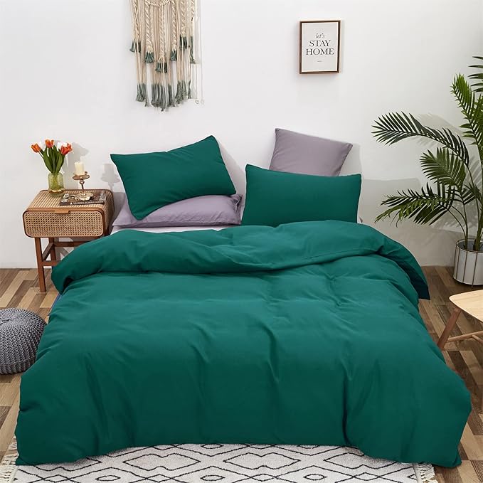 Green Comforter Set Queen Dark Green Bedding Set Soft Lightweight Pure Emerald Green Comforter Men Women Durable Green Queen Blanket Breathable Green Comforter Set Solid Green Bed Comforter - LeafyLoom