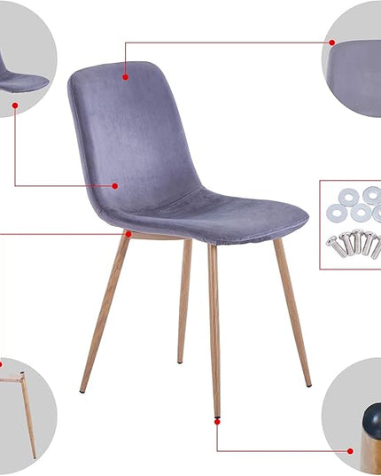 NicBex Haerin-SD-00380-LWJ Dining Chairs, 22.8"x17.7"x33.5", Gray - LeafyLoom