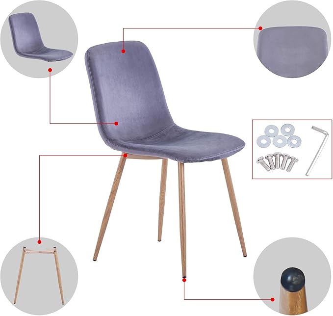 NicBex Haerin-SD-00380-LWJ Dining Chairs, 22.8"x17.7"x33.5", Gray - LeafyLoom
