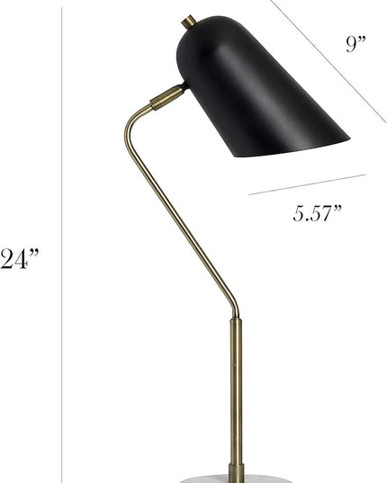 Elegant Designs LD1058-ABS Antique Brass and Marble Base Arched Desk Lamp - LeafyLoom