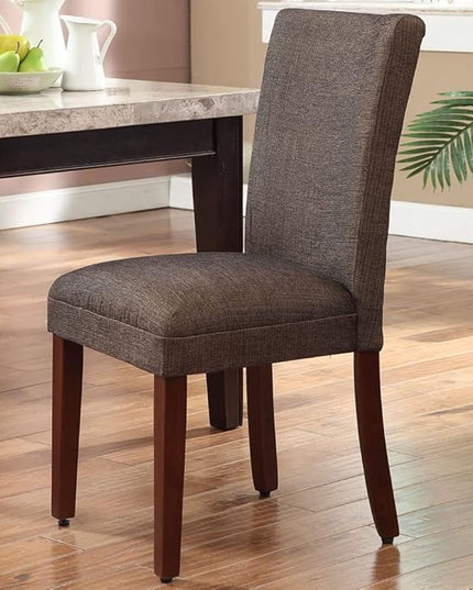 HomePop Parsons Classic Dining Chair, Single Pack,Textile, Crosshatch Brown - LeafyLoom