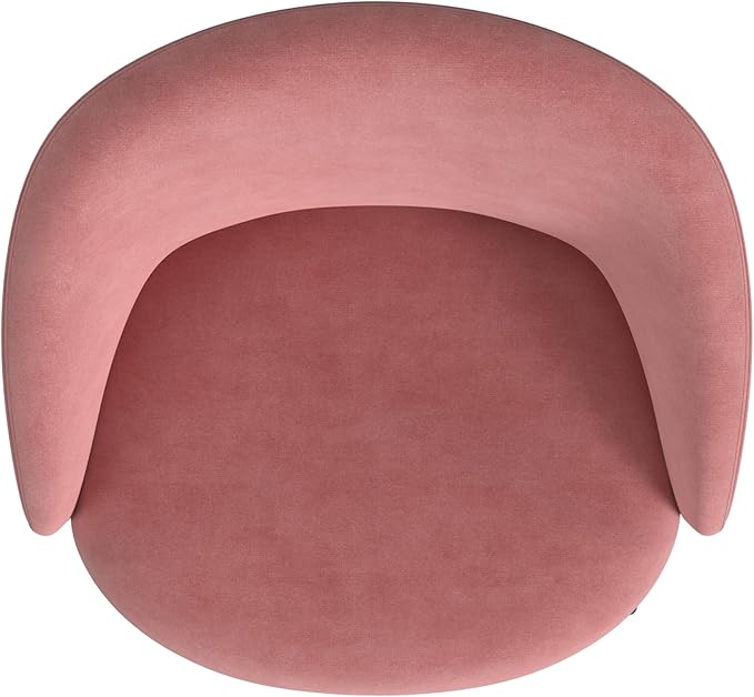 HomePop Upholstered Modern Living Room & Bedroom | Decorative Home Furniture Accent Chair, Blush Velvet - LeafyLoom