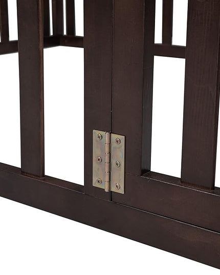 Multifunctional Full Size Floor Bed with Safety Guardrails and Door, Montessori Sturdy Solid Wood Beds Frame, Easy Assembly and No Spring Need, for Boys and Girls Room, Walnut - LeafyLoom