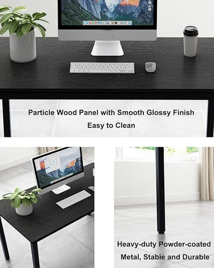SDHYL 47 inches Contemporary Computer Desk Spacious Workstation Sturdy Writing Desk Meeting Desk, S7-GCP2AC3-120BK-N - LeafyLoom