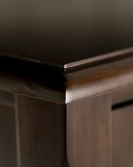SIMPLIHOME Burlington SOLID WOOD Universal TV Media Stand, 54 inch Wide, Traditional, Living Room Entertainment Center with Storage, for Flat Screen TVs up to 60 inches in Mahogany Brown - LeafyLoom