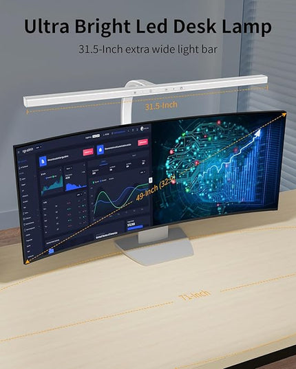 EppieBasic LED Desk Lamp, 24W Architect Clamp Task Table Lamp, Office Desk Lamp Super Bright Extra Wide Area Drafting Work Light,6 Color Modes and Stepless Dimming for Workbench, Reading, Monitor - LeafyLoom