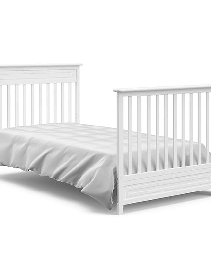 Storkcraft Petal 4-in-1 Convertible Mini Crib (White) – GREENGUARD Gold Certified, Converts to Daybed and Twin-Size Bed, Includes Bonus 2.75-inch Mini Crib Mattress, Mini Crib with Mattress Included - LeafyLoom