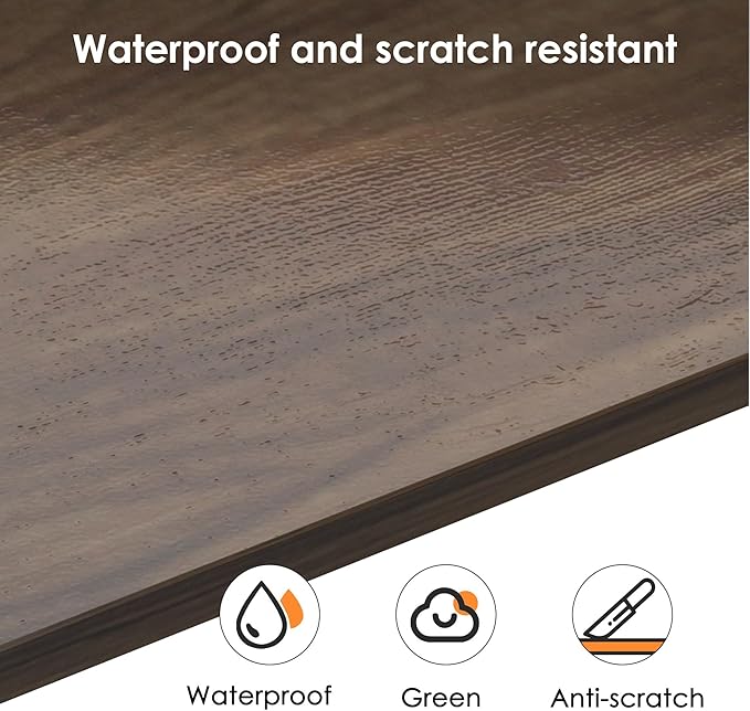 Need 63 Inch Large Computer Desk - Modern Simple Style Home Office Gaming Desk, Basic Writing Table for Study Student, Black Metal Frame, Walnut - LeafyLoom