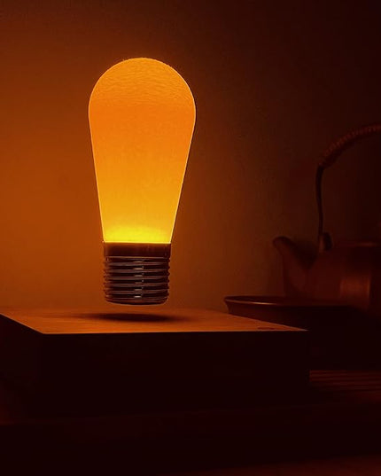 HCNT Floating Light Bulb, Magnetic Levitating LED Desk Lamp Table lamp Night Light, 360 Degree Automatic Rotating Light, Unique Gifts for Christmas Office Decor - LeafyLoom