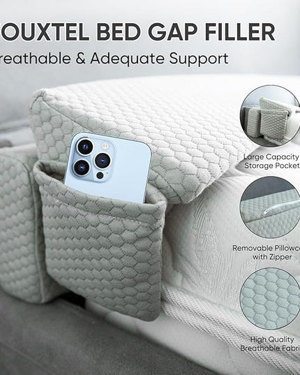 4 Modes Queen Size Wedge Pillow Headboard for Bed Gap, Foldable Bed Wedge Pillow Gap Filler, Mattress Gap Filler, Long Pillow for Bed Triangle Pillow, Fill The Gap (0-7) Between Headboard and Mattress - LeafyLoom