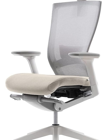 SIDIZ T50 Ergonomic Home Office Chair : High Performance, Adjustable Headrest, 2-Way Lumbar Support, 3-Way Armrest, Forward Tilt, Adjustable Seat Depth, Ventilated Mesh Back, Cushion Seat (Beige) - LeafyLoom
