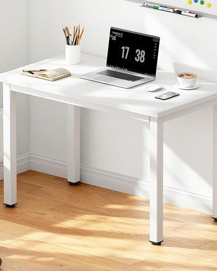 DlandHome Computer Desk, 31.5 inch Modern Simple Desk Computer Table Study Writing Desk for Home Office, White - LeafyLoom
