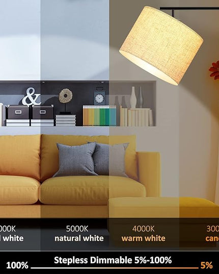 PESRAE Floor Lamp for Living Room Work with Alexa,Google Assistant WiFi App.Modern Standing RGB Lamp with Lampshde,Tall LED Floor Lamp for Bedroom and Office(No Remote Control Include) - LeafyLoom