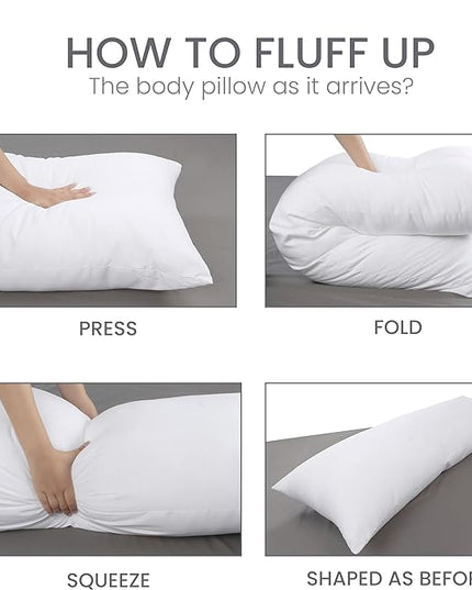 Utopia Bedding Full Body Pillow for Adults (White, 20 x 54 Inch, Pack of 06), Long Pillow for Sleeping, Large Pillow Insert for Side Sleepers - LeafyLoom