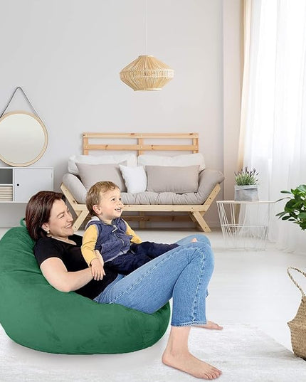 Bean Bag Stuffed Animal Storage Or Cover | No Filler | Extra Large | for Adults Or Kids | Double Stitched | Durable Zipper | Premium Microsuede - LeafyLoom