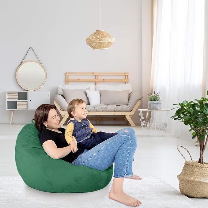 Bean Bag Stuffed Animal Storage Or Cover | No Filler | Extra Large | for Adults Or Kids | Double Stitched | Durable Zipper | Premium Microsuede - LeafyLoom