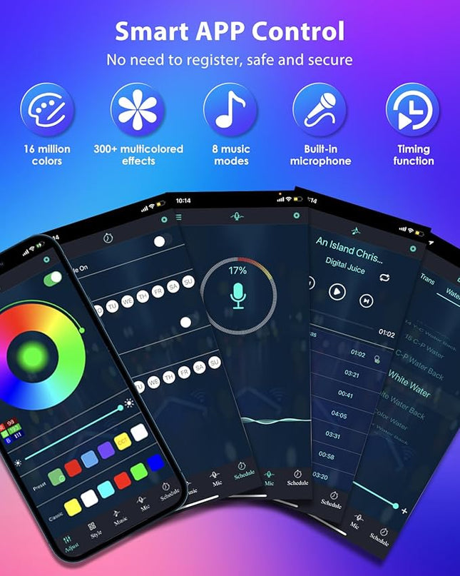 2PCS RGB Floor Lamp, Bluetooth APP and Remote Control 65" Smart Modern Standing Lamp Music Sync 16 Million DIY Colors Changing LED Floor Lamp with Heavy Base - LeafyLoom