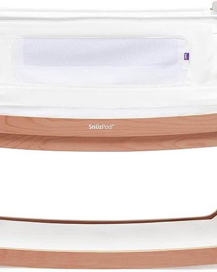 SnuzPod4, Bassinet Bedside Sleeper - Safe and Comfortable Baby Crib and Bed, 3D Breathable Mattress, Fits Bed with Adjustable Max. Height of 28.5”, Machine Washable Mesh Liner (Natural) - LeafyLoom