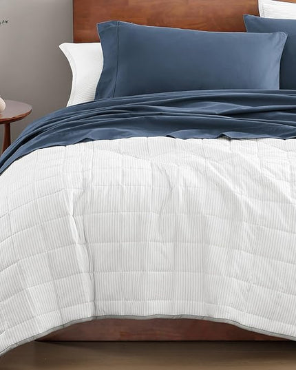 LANE LINEN 100% Organic Cotton California King Sheets Set, 4-Piece Pure Organic Cotton Long Staple Percale Weave Soft Best Bedding Sheets for Bed, Breathable, Fits Mattress Upto 15" Deep - Navy - LeafyLoom