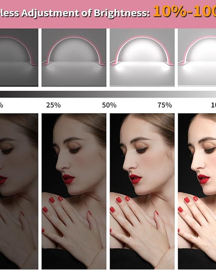 Half Moon Light Nail Desk Lamp, Arch Light for Nail Techs, 22'' Pro Table Lamp for Nails,Tattoo,Eyebrows,Lash Extensions, Skincare, Nail Tech Lamp | Manicure Led Light | Lash Tech Light - LeafyLoom