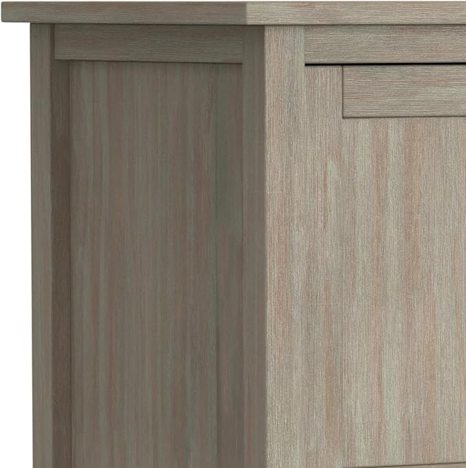 SIMPLIHOME Warm Shaker SOLID WOOD Universal TV Media Stand, 47 inch Wide, Transitional, Living Room Entertainment Center, Storage Cabinet, for Flat Screen TVs up to 55 inches in Distressed Grey - LeafyLoom
