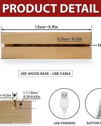 to My Wife 3D Illusion Lamp USB Powered, Wife Gifts from Husband, Gift for Her on Mothers Day Valentines Christmas, Wife Acrylic Night Light, Romantic Anniversary Wedding Gifts for Wife - LeafyLoom