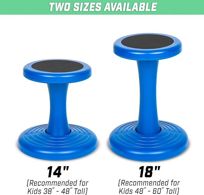 GoSports Wobble Chair - Sensory Stool for Active Kids - ADHD Chair for Classrooms or Home - 18 or 14 Inch Stool - LeafyLoom