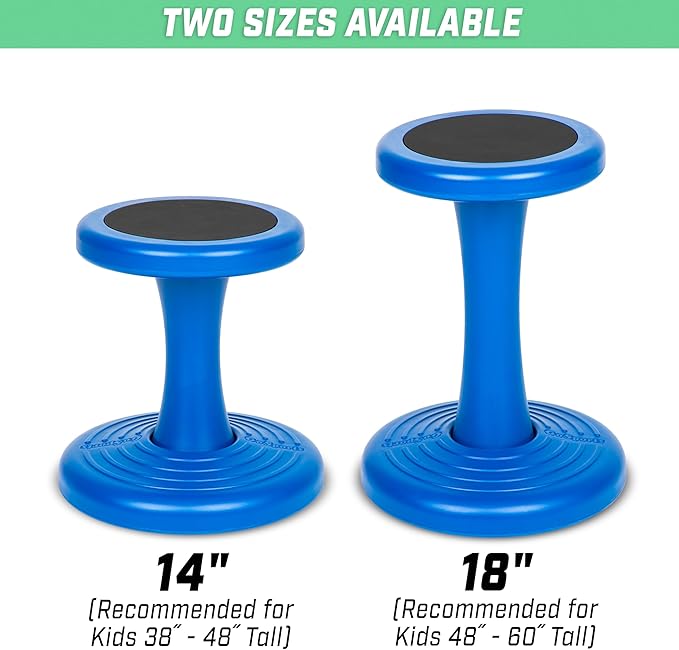 GoSports Wobble Chair - Sensory Stool for Active Kids - ADHD Chair for Classrooms or Home - 14 or 18 Inch Stool - LeafyLoom