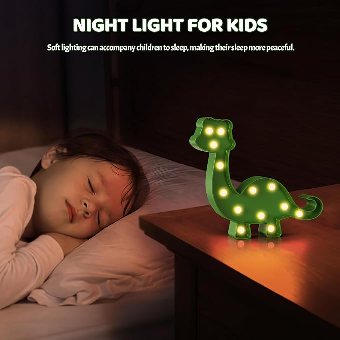Green Dinosaur Party Decorations, Dinosaur Room Decor, Battery Powered Dinosaur Light, Dinosaur Wall Decor, Dinosaur Birthday Decorations - LeafyLoom