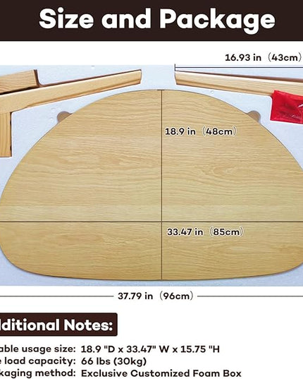 FIRMINANA Small Oval Coffee Table Mid Century Modern for Living Room Center Minimalist Display Coffe Table,Nature Wood,18.9" D x 33.47" W 15.75" H - LeafyLoom