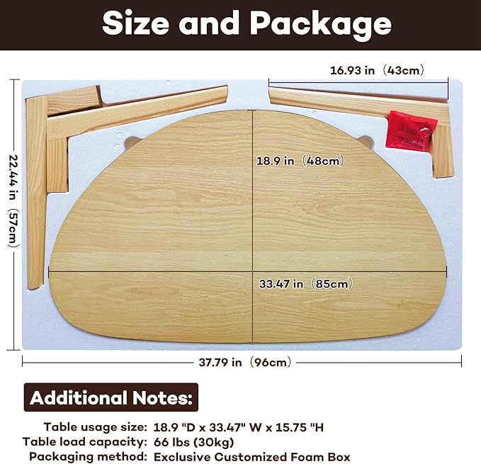FIRMINANA Small Oval Coffee Table Mid Century Modern for Living Room Center Minimalist Display Coffe Table,Nature Wood,18.9" D x 33.47" W 15.75" H - LeafyLoom