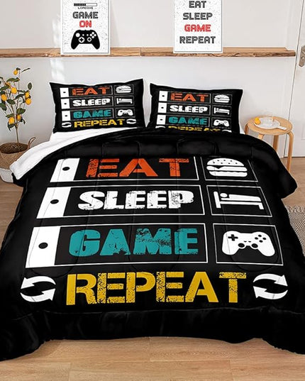 Gaming Comforter for Boys Teen,Game Contoller Bedding Set for Boys Kids,Down Alternative Comforter for All Season,Gamer Home Decor for Boys Comforter Set (Comforter-Game33, Queen) - LeafyLoom