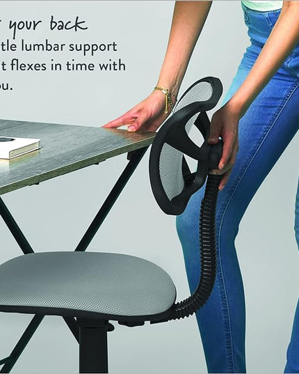 Swivel Mesh Desk Chair, Silver 21D x 21W x 33H in - LeafyLoom