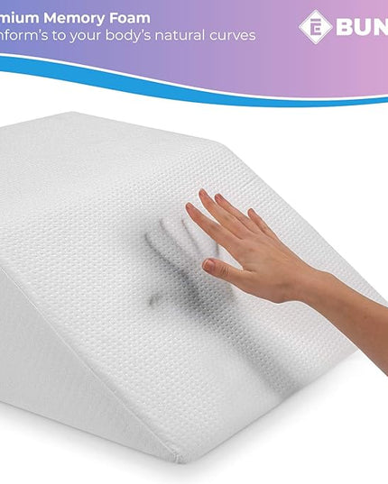 Ebung Memory Foam Leg Elevation Pillows- Leg Support Pillow to Elevate Feet, Leg Pillows for Elevation Blood Circulation, Leg Swelling Relief, Sciatica Pain Relief, Back Pain- Leg Wedges for Elevation - LeafyLoom
