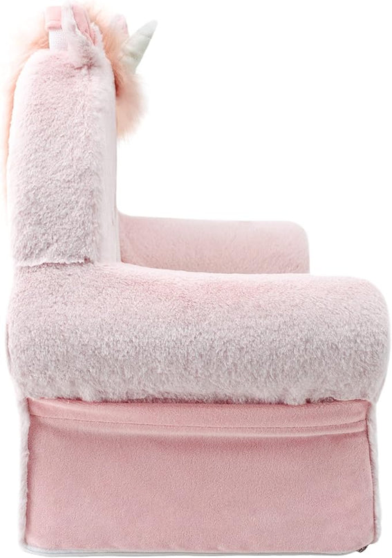 Soft Landing Animal Adventure Pink Unicorn, Sweet Seats, Compressed Premium Character Chair with Carrying Handle & Side Pockets - LeafyLoom