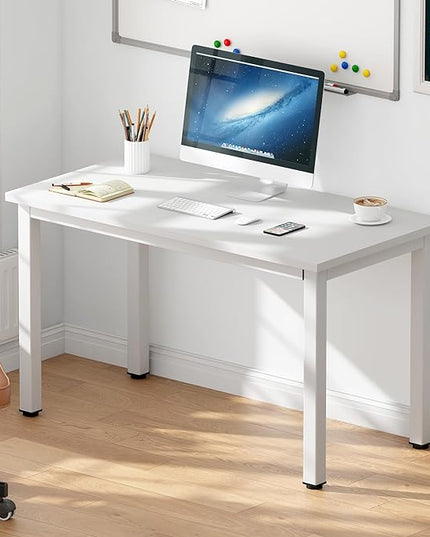 DlandHome 39 inches Small Computer Desk for Home Office Activity Table Writing Table for Small Spaces Study Table Student Laptop Desk White DND-AC3DW-100 - LeafyLoom