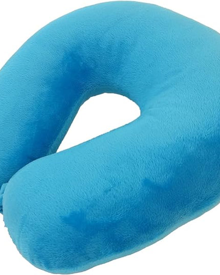 Adult Cozy Soft Microfiber Neck Pillow, Compact, Perfect for Plane or Car Travel, Light Blue - LeafyLoom