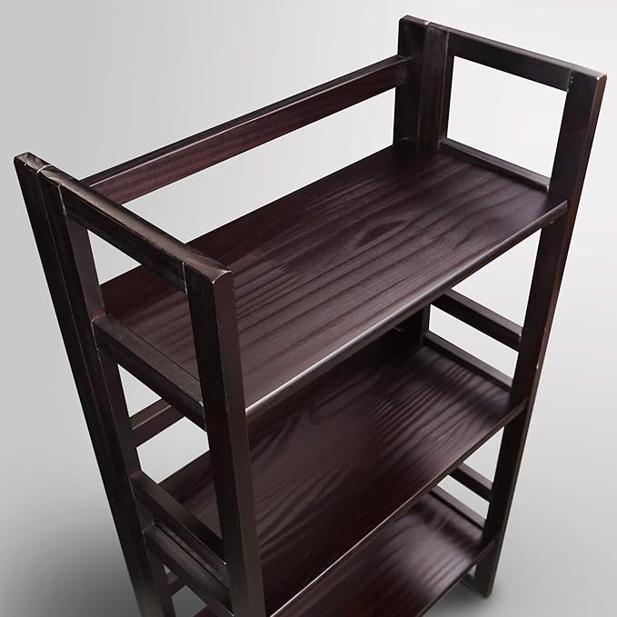 Casual Home 3-Shelf Folding Student Bookcase (20.75" Wide)-Espresso - LeafyLoom