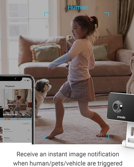 Zmodo 1080p Mini WiFi Pet Camera Two-Way Audio Smart Home Camera with Night Vision, Compatible with Alexa & the Google Assistant (2 Pack) Zmodo