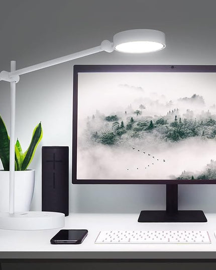 SANSI LED Desk Lamps for Office, Eye-caring No Blue Light Touch Control Desk Lamp with 6 Brightness Levels, 4 Modes with Memory Function, 10W 950 Lumens Modern Table Lamp for Home Reading, White - LeafyLoom